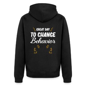 Gesch Grande journée pour changer de thérapeute comportemental - Veste à capuche bio Premium Unisexe - noir - Dos - Nico (187cm)