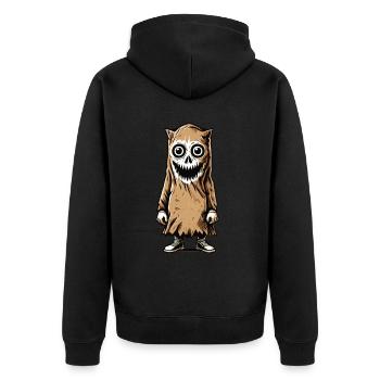 Gespenstische Party Lustiges Halloween Streetwear - Unisex Premium Bio Zip Hoodie - Schwarz - Hinten - Nico (187cm)