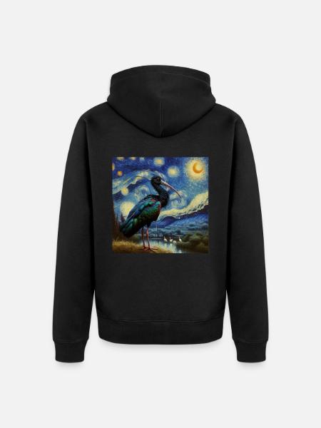 Waldrapp Starry Night - Unisex Premium Bio Zip Hoodie - Schwarz