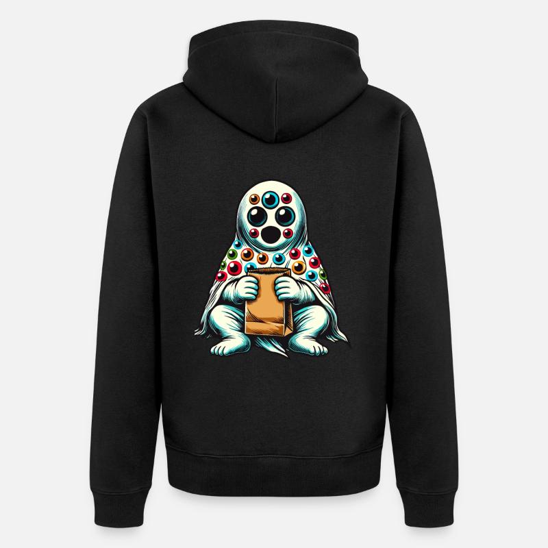 Fête effrayante Drôle Halloween - Veste à capuche bio Premium Unisexe - noir