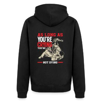 Tant que tu pleures, tu ne mourras pas Jiu Jitsu - Veste à capuche bio Premium Unisexe - noir - Dos - Nico (187cm)