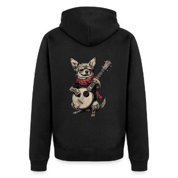 Chihuahua chien Bluegrass Joueur de banjo - Veste à capuche bio Premium Unisexe - noir - Dos - Nico (187cm)