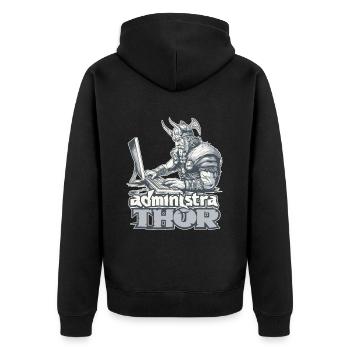 Viking Databaseadministra-thor Nerdy - Unisex Premium Organic Zip Hoodie - black - Back - Nico (187cm)
