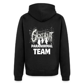 GhostBait Paranormal Team - Unisex Premium Organic Zip Hoodie - black - Back - Nico (187cm)