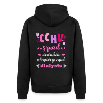 CCHV Squad Dialysis Nurse Team - Unisex Premium Organic Zip Hoodie - black - Back - Nico (187cm)