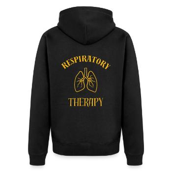 Thérapie respiratoire Poumons d’or - Veste à capuche bio Premium Unisexe - noir - Dos - Nico (187cm)