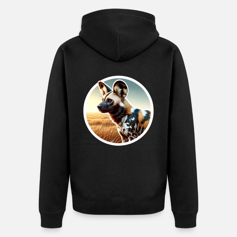 Chien de chasse peint - Veste à capuche bio Premium Unisexe - noir
