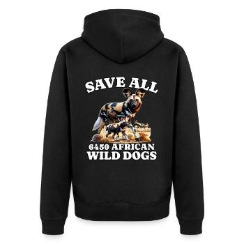 Sauvez le chien sauvage d’Afrique - Veste à capuche bio Premium Unisexe - noir - Dos - Nico (187cm)