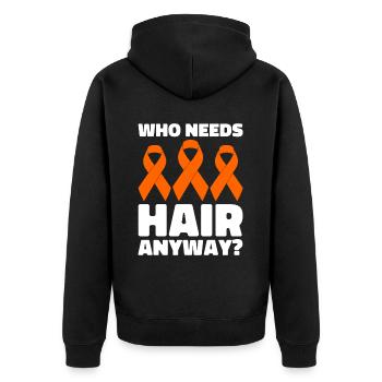 Leukämie Bewusstsein Blutkrebs Bekämpfung - Unisex Premium Bio Zip Hoodie - Schwarz - Hinten - Nico (187cm)