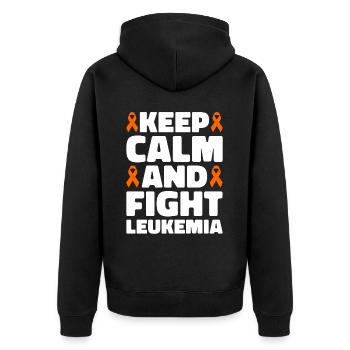 Leukämie Bewusstsein Blutkrebs Bekämpfung - Unisex Premium Bio Zip Hoodie - Schwarz - Hinten - Nico (187cm)