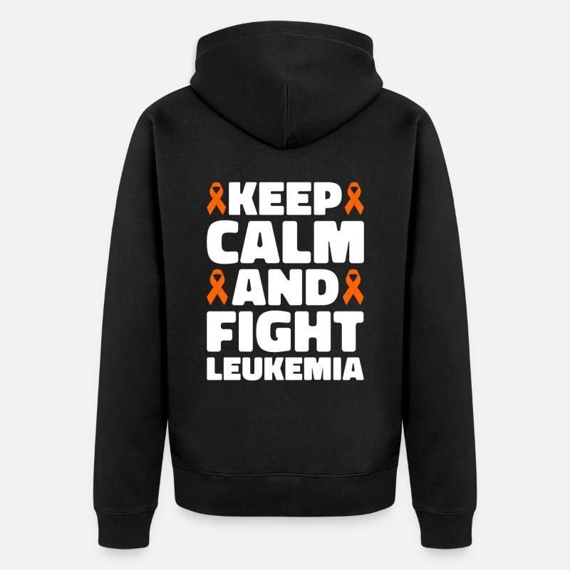 Leukämie Bewusstsein Blutkrebs Bekämpfung - Unisex Premium Bio Zip Hoodie - Schwarz
