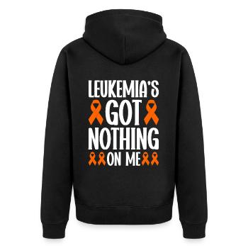 Leukämie Bewusstsein Blutkrebs Bekämpfung - Unisex Premium Bio Zip Hoodie - Schwarz - Hinten - Nico (187cm)