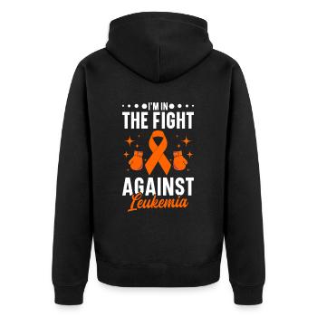 Leukämie Bewusstsein Blutkrebs Bekämpfung - Unisex Premium Bio Zip Hoodie - Schwarz - Hinten - Nico (187cm)
