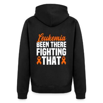 Leukämie Bewusstsein Blutkrebs Bekämpfung - Unisex Premium Bio Zip Hoodie - Schwarz - Hinten - Nico (187cm)