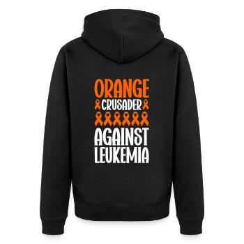 Leukämie Bewusstsein Blutkrebs Bekämpfung - Unisex Premium Bio Zip Hoodie - Schwarz - Hinten - Nico (187cm)