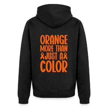 Leukämie Bewusstsein Blutkrebs Bekämpfung - Unisex Premium Bio Zip Hoodie - Schwarz - Hinten - Nico (187cm)