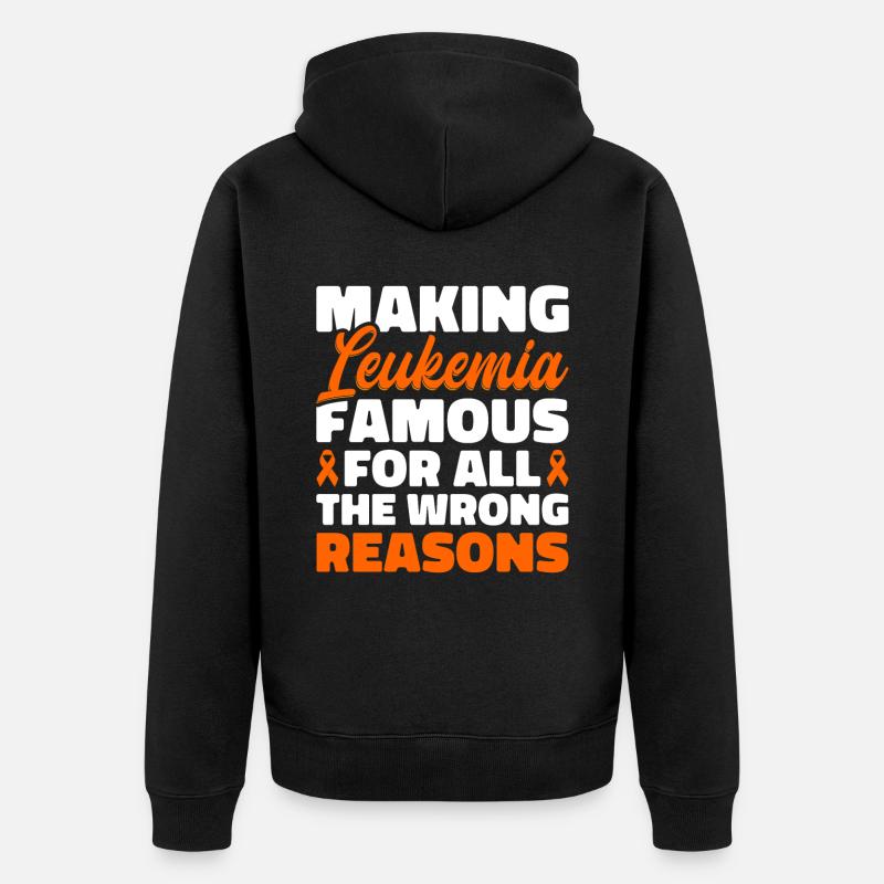 Leukämie Bewusstsein Blutkrebs Bekämpfung - Unisex Premium Bio Zip Hoodie - Schwarz