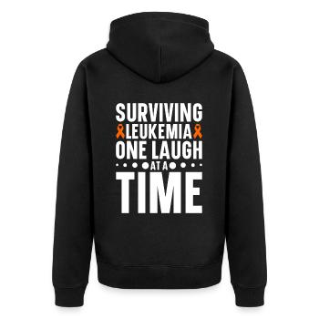 Leukämie Bewusstsein Blutkrebs Bekämpfung - Unisex Premium Bio Zip Hoodie - Schwarz - Hinten - Nico (187cm)