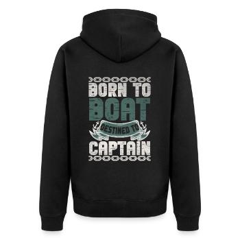 Boat Captain Funny Boat Sailing Lake Boater - Unisex Premium Organic Zip Hoodie - black - Back - Nico (187cm)