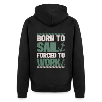 Boat Captain Funny Boat Sailing Lake Boater - Unisex Premium Organic Zip Hoodie - black - Back - Nico (187cm)
