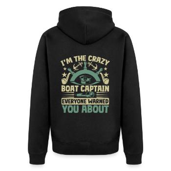 Boat Captain Funny Boat Sailing Lake Boater - Unisex Premium Organic Zip Hoodie - black - Back - Nico (187cm)