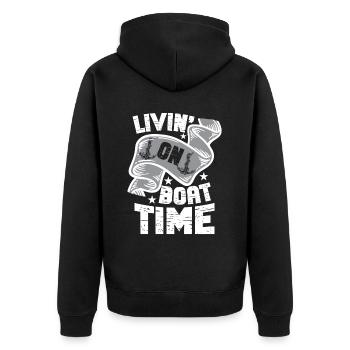 Boat Captain Funny Boat Sailing Lake Boater - Unisex Premium Organic Zip Hoodie - black - Back - Nico (187cm)