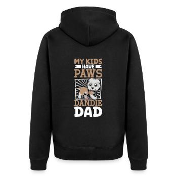 Dandie Dinmont Terrier Dad - Unisex Premium Organic Zip Hoodie - black - Back - Nico (187cm)