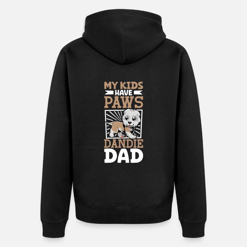 Dandie Dinmont Terrier Papa - Veste à capuche bio Premium Unisexe - noir