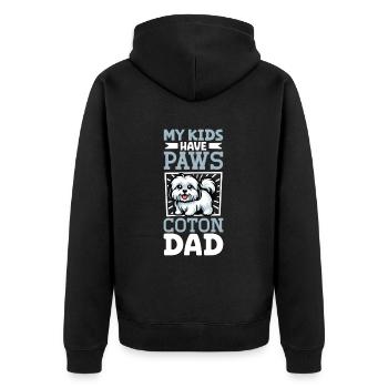 Coton de Tulear Papa - Veste à capuche bio Premium Unisexe - noir - Dos - Nico (187cm)