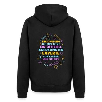 Jeunes quittant les garderies pour la rentrée scolaire Inscription des enfants à l’école - Veste à capuche bio Premium Unisexe - noir - Dos - Nico (187cm)