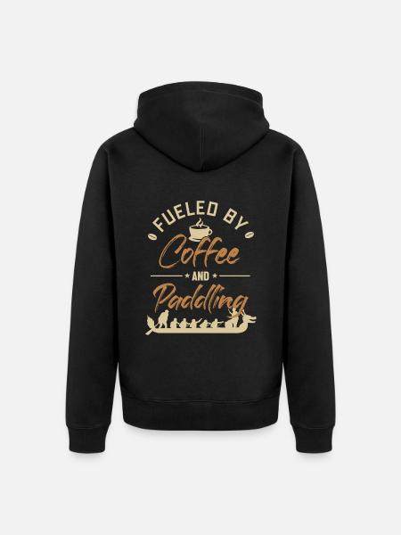 Angetrieben von Kaffee und Paddelteam Paddler Lover - Unisex Premium Bio Zip Hoodie - Schwarz