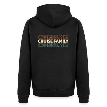 Kreuzfahrt - Unisex Premium Bio Zip Hoodie - Schwarz - Hinten - Nico (187cm)