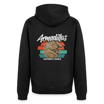 Armadillo - Drôle de dicton - Veste à capuche bio Premium Unisexe - noir - Dos - Nico (187cm)