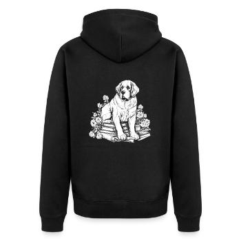 Lecteur de livre de fleurs de Saint-Bernard Cottage floral - Veste à capuche bio Premium Unisexe - noir - Dos - Nico (187cm)