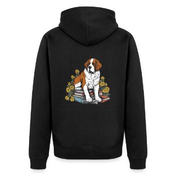 Lecteur de livre de fleurs de Saint-Bernard Cottage floral - Veste à capuche bio Premium Unisexe - noir - Dos - Nico (187cm)