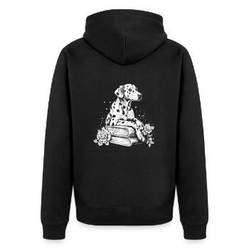 Lecteur de livre de fleurs dalmates Floral Cottagecore - Veste à capuche bio Premium Unisexe - noir - Dos - Nico (187cm)