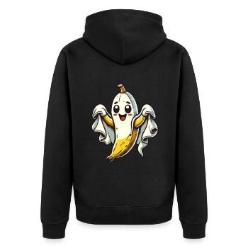 Lustige Geister Banane Boonana Gespenstische Party - Unisex Premium Bio Zip Hoodie - Schwarz - Hinten - Nico (187cm)