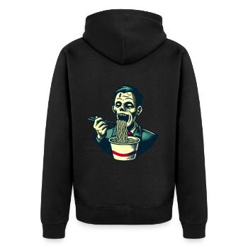 Zombie Ramen Noodles For Scary Movies Japanese - Unisex Premium Organic Zip Hoodie - black - Back - Nico (187cm)