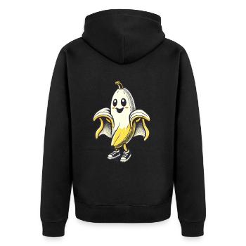 Lustige Geister Banane Boonana Gespenstische Party - Unisex Premium Bio Zip Hoodie - Schwarz - Hinten - Nico (187cm)