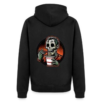 Zombie Ramen Noodles For Scary Movies Japanese - Unisex Premium Organic Zip Hoodie - black - Back - Nico (187cm)
