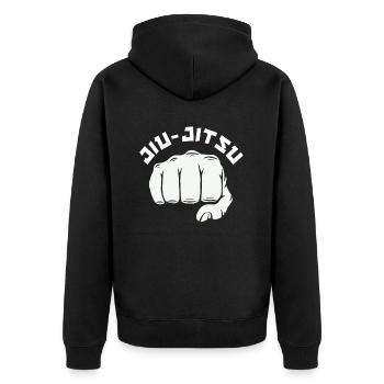 Graphismes de poing de jiu-jitsu cool - Veste à capuche bio Premium Unisexe - noir - Dos - Nico (187cm)