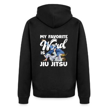 Mot préféré : Jiu Jitsu Arts Martiaux Passion - Veste à capuche bio Premium Unisexe - noir - Dos - Nico (187cm)