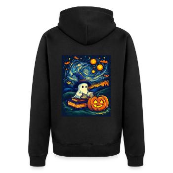 Cadeau d’Halloween Femmes Hommes Enfants Décoration - Veste à capuche bio Premium Unisexe - noir - Dos - Nico (187cm)