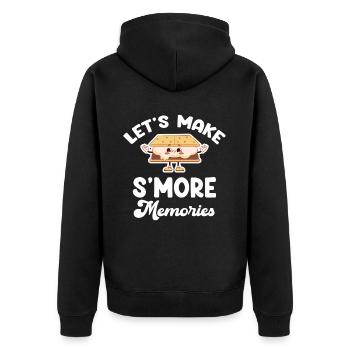 Let's Make S'mores Memories Glamping Adventures - Unisex Premium Bio Zip Hoodie - Schwarz - Hinten - Nico (187cm)