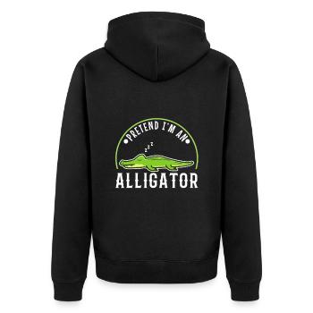 Pretend I'm An Alligator - Unisex Premium Organic Zip Hoodie - black - Back - Nico (187cm)