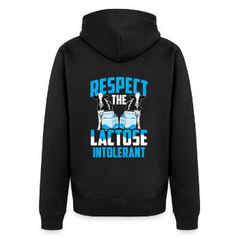 Tolérant au lactose ou intolérant au lactose - Veste à capuche bio Premium Unisexe - noir - Dos - Nico (187cm)