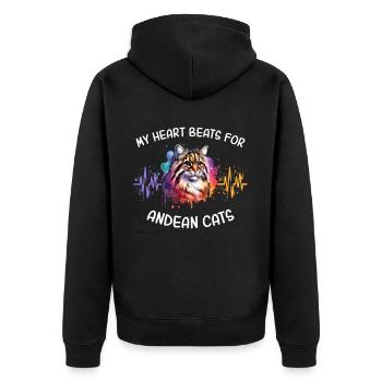 Chat Chat des Andes Heartline - Veste à capuche bio Premium Unisexe - noir - Dos - Nico (187cm)