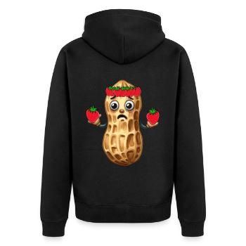 Strawberry Peanut Kids Child Peanuts Nut - Unisex Premium Organic Zip Hoodie - black - Back - Nico (187cm)