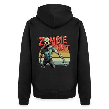 Halloween Zombie Design - Unisex Premium Bio Zip Hoodie - Schwarz - Hinten - Nico (187cm)