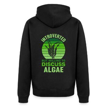 Seaweed Algae - Unisex Premium Organic Zip Hoodie - black - Back - Nico (187cm)